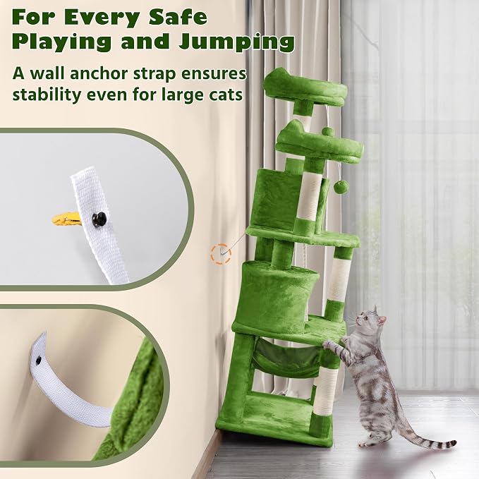 Yaheetech 62.5inches Cat Tree Cat Tower Kitten Condo - Image 8