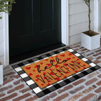Tinideya 2 Pcs Valentine Door Mat Hello February 14th Welcome Non Slip Coir - Image 8