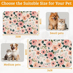 Dog Bowl Mat, Blooming Flowers Pet Feeding Mat - Image 6