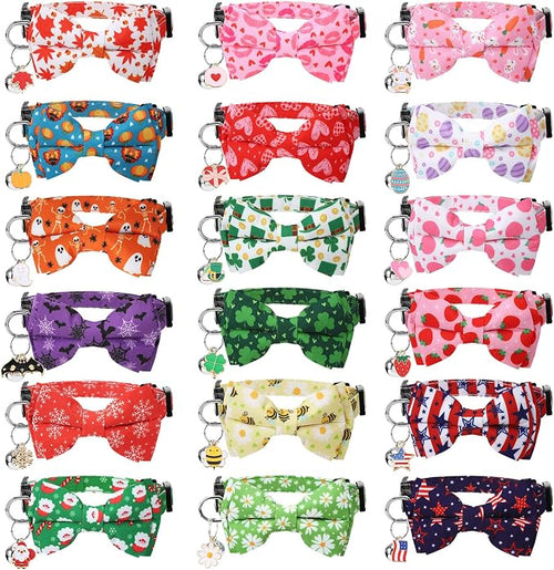 18 Pcs Holiday Cat Collars St. Patrick's Day Cat Collars by Guiqulai