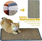 Cat Scratching Mat, 23.6 x 15.7inch Sisal Cat Scratchers - Image 4