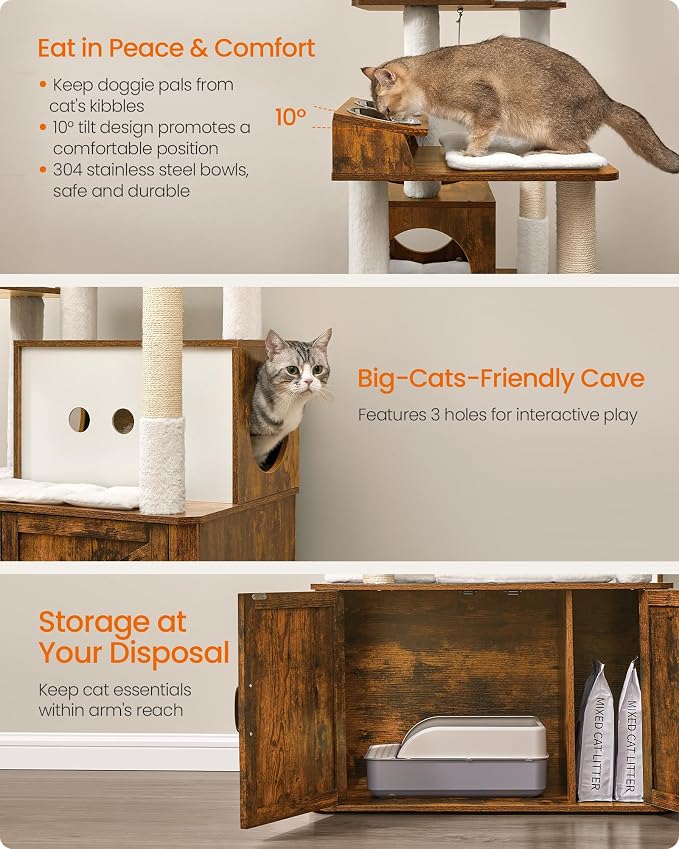 Feandrea Cat Tree, 66.9-Inch Cat Tower - Image 4