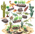 32Pcs Desert Reptiles Animals Figures Toys School Projects Diorama Kit Lizard by kukifun