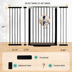 41" Tall Safety Pet Gate, Adjustable 29.92"-57.48" Wide, No Drilling Pressure - Image 2