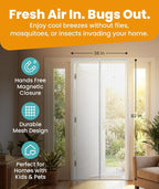 Flux Phenom Magnetic Screen Door Mesh 38x82 Inch – Easy Install, Strong Magnet - Image 2