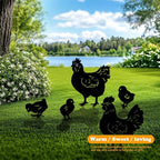 5 Pack Chicken Metal Garden Decorative Stakes, Weather Proof Silhouette Statues - Image 2