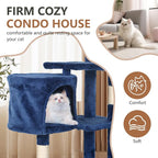 FDW | 36" Cat Tree Tower | Navy Blue | Multi-Level Indoor Activity Center - Image 4