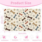 Dog Feeding Mat 20 x 12 Inch, Neutral Paw Bone Woof Dog Placemat Absorbent - Image 2