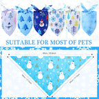 Abbylike 50 Pieces Winter Dog Bandanas Bulk Blue Snowflake Dog Bandanas - Image 3