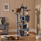 Yaheetech 54in Cat Tree, 2 Cozy Caves, Scratching Posts, Climbing Ladder - Image 8