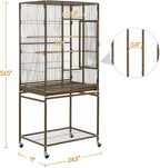 Topeakmart 53.5inch Large Bird Cage Metal Mobile Parrot Cage - Image 4