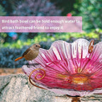 MUMTOP 31 Inch Height Glass Birdbath Birdfeeder - Image 3