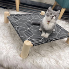 Pozico Cat/Dog Bed Hammock Cat Bed, Wooden Dog Elevated Indoor Outdoor Beds - Image 2