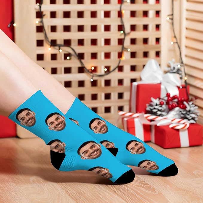 D-Story Custom Face Socks, Personalized Photo Picture on Socks, Unisex Athletic - Image 9