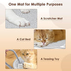 Cat Scratcher Mat, Natural Cotton Rope Cat Scratch Pad, 15.7'' Round Horizontal - Image 6