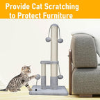 Dimaka Tall Cat Scratching Post, Double Lower Posts Extra Stable Cat Post Tree - Image 5