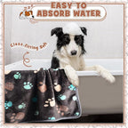 Tegeme 12 Pcs Pet Blankets Soft Fluffy Fleece Dog Cat Warm Paw Print Pattern - Image 4
