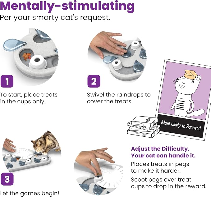 Catstages Nina Ottosson Rainy Day Puzzle & Play – Interactive Cat Puzzle Feeder - Image 6