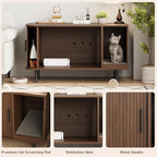 Cat Litter Box Enclosure with Cat Scratch Pad, Sliding Door, 37.4" Litter Box - Image 4