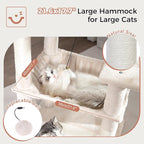 54” Cat Tree with Big Hammock 21x17” XL Cat Tower with Scratching Posts - Image 4