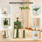 Erinnyees 57" Coconut Cat Tree for Indoor Cats, Spacious Platform, - Image 3