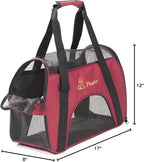 Pawer Soft-Sided Pet Carrier for Cat and Small Dog, Burgundy Color, Medium Size - Image 10