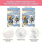 Welcome Winter Garden Flag Two Cheerful Dogs Flag Winter Sweaters 12x18 Inch - Image 4