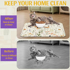 Vintage Wildflowers Herbs Pet Feeding Mat, Absorbent Bowl Pad, Quick Dry - Image 4
