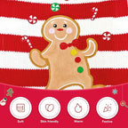 Dog Christmas Sweater Xmas Pet Clothes Cute Striped Gingerbread Man Costume - Image 5