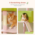 Flower Cat Tree Tall 70.8" for Adult Indoor Cats, 8-Levels Large Cat Tower - Image 5