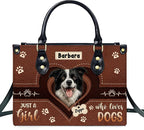 Personalized Pet Mom Leather Handbag – Custom Name Dog Cat Photo Purse - Image 9