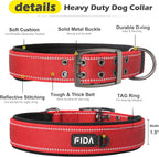 Fida Heavy Duty Dog Collar 1.5” Width, Ultra Soft Neoprene Padded, Adjustable - Image 3