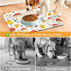 Pet Feeding Mat, Mushroom Absorbent Dog Cat Food Mat Flowers Dog Mat - Image 4