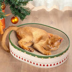 Cat Scratcher Bed, 2 in 1 Oval Cat Scratching Board by Conlun