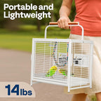 VIVOHOME 19 Inch Wrought Iron Bird Travel Carrier Cage - Image 2