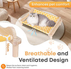 Elevated Wooden Cat Bed – 24"x15.7"x5.9" Breathable Hammock Pet Bed - Image 4