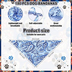 Aliceset 180 Pcs Paisley Dog Bandana Bulk Retro Bandanas - Image 2