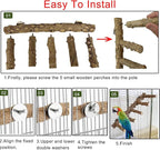 Bird Parrot Ladder Perch for Cage, Nature Wooden Bird Bridge Exercise Stands - Image 5