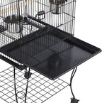 Yaheetech Budgie Cage 55-inch Rolling Standing Triple Roof Medium Parrot Cage - Image 9
