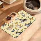 Dog Bowl Mat, Cute Cats Pet Feeding Mat by Unknown