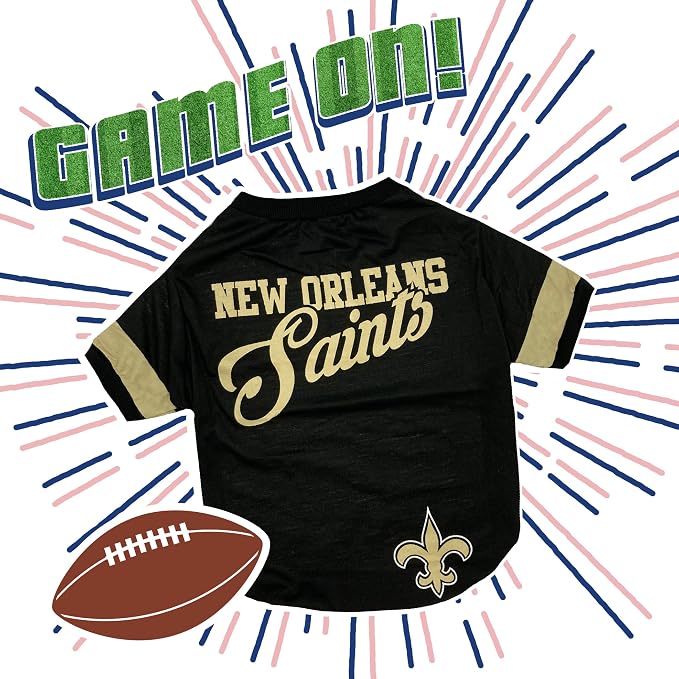 NFL New Orleans Saints T-Shirt for Dogs & Cats, Large. Football Dog Shirt for - Image 4