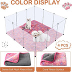 Panelee 4 Pcs Waterproof Dog Blankets Washable Puppy Paw Print Fleece Blanket - Image 5