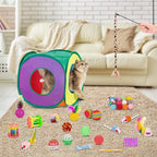 Retro Shaw 33Pcs Cat Toys for Indoor Cats Kitten, Collapsible Play Tunnel - Image 4