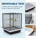 Bird Flight Cage 16 x 16 x 20 Inch, Wrought Iron Parrot Cage - Image 4