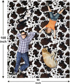 Bnuitland Brown Cow Print Blanket, Large Size 108x90 Inches - Image 4