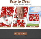Christmas Dog Food Mat for Floors, Snowflake Absorbent Pet Food and Water Bowl - Image 4