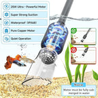 fishkeeper Electric Aquarium Vacuum Gravel Cleaner, 25W 6 in 1 Multifunction - Image 3