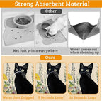 Dog Bowl Mat, Cat Black Pet Feeding Mat - Image 3