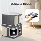Shikha 2-Storey Cat Houses for Indoor Cats, Dual-Purpose Double Large Cat Beds - Image 7