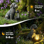 Lyeasw Solar Dog Statues with Lantern – Waterproof Outdoor Dog Figurines - Image 7